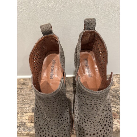 Jeffrey Campbell Taggart Perforated Suede Cutout Booties Taupe Grey 8.5 EUC - Picture 3 of 14